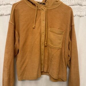 Women's mustard yellow  Hooded Sweater